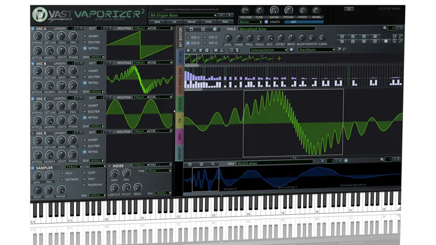 Free VSTs For EDM Screenshot of the VST 2 (Wavetable Powerhouse) with the wavetable editor open.
