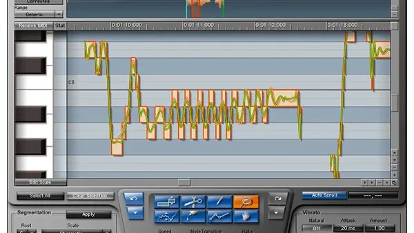 Mix and Match Sample Kits Screenshot of a DAW pitch correction tool showing a sample being visually analyzed and tuned to the track key in a sampler window