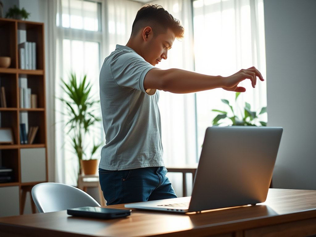 Illustration of a producer taking a mental break away from the computer after finish music production