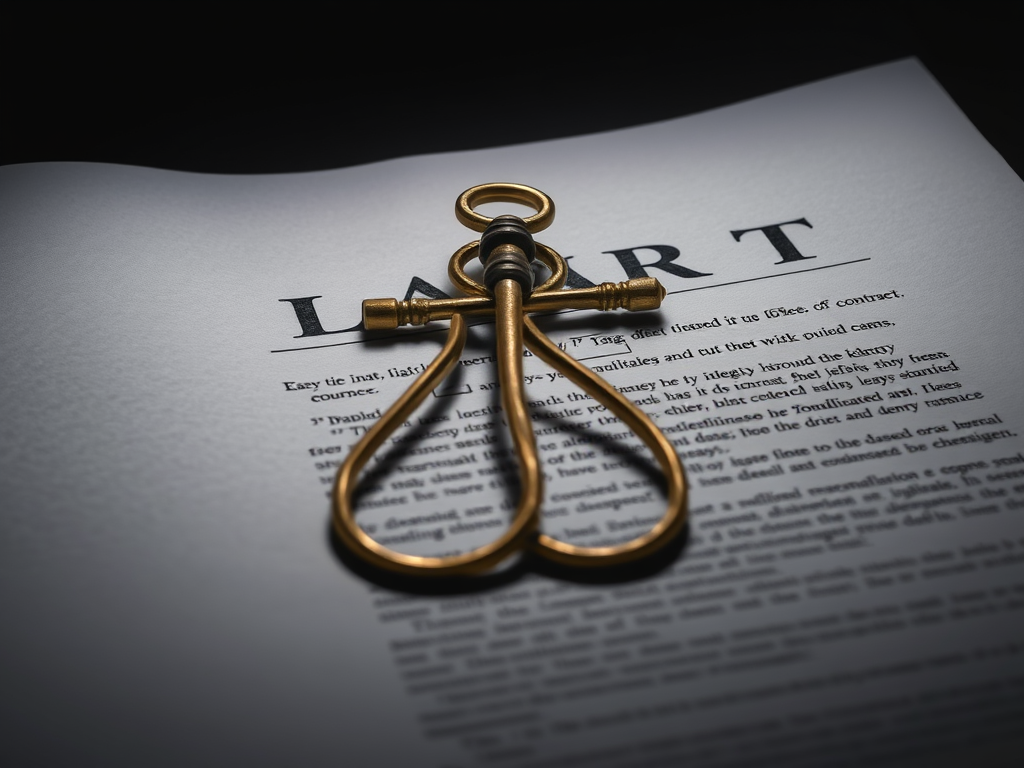 Music Licensing A symbolic image representing a legal trap or contract with hidden fine print.