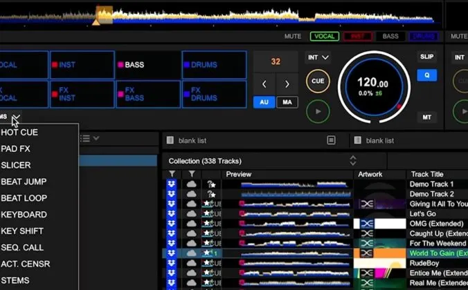 A close-up of a desktop screen showing the Rekordbox or Engine DJ System  preparation software.