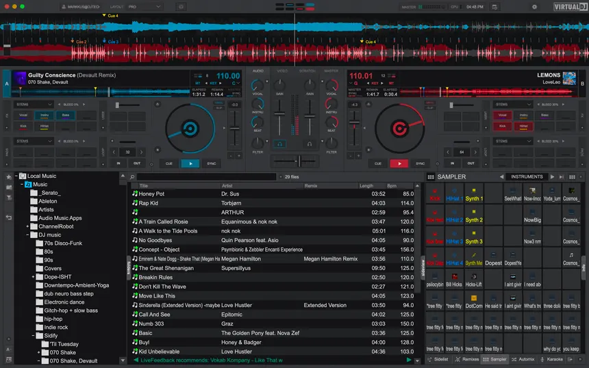 A screenshot of modern DJ System software