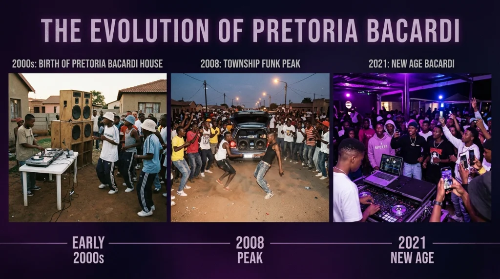 Timeline of Bacardi house from Pretoria townships to New Age Bacardi amapiano