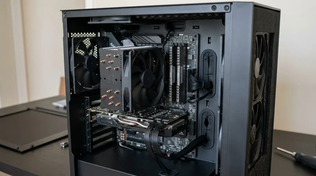 Quiet DIY Ryzen tower with a large air cooler built for home recording