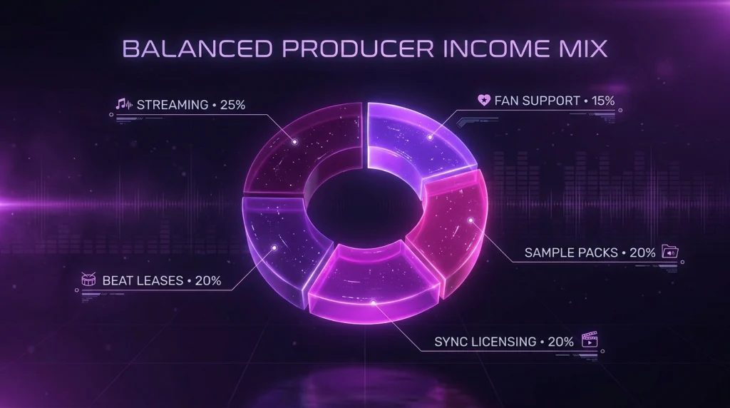 Diversified producer income chart beyond streaming royalties