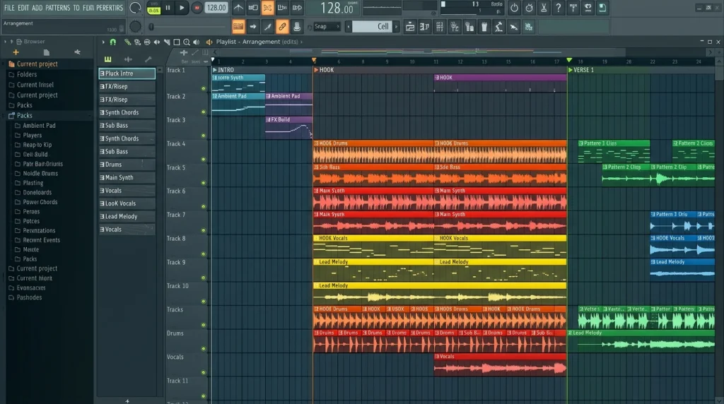 Trimming a long amapiano intro down to four bars in a DAW